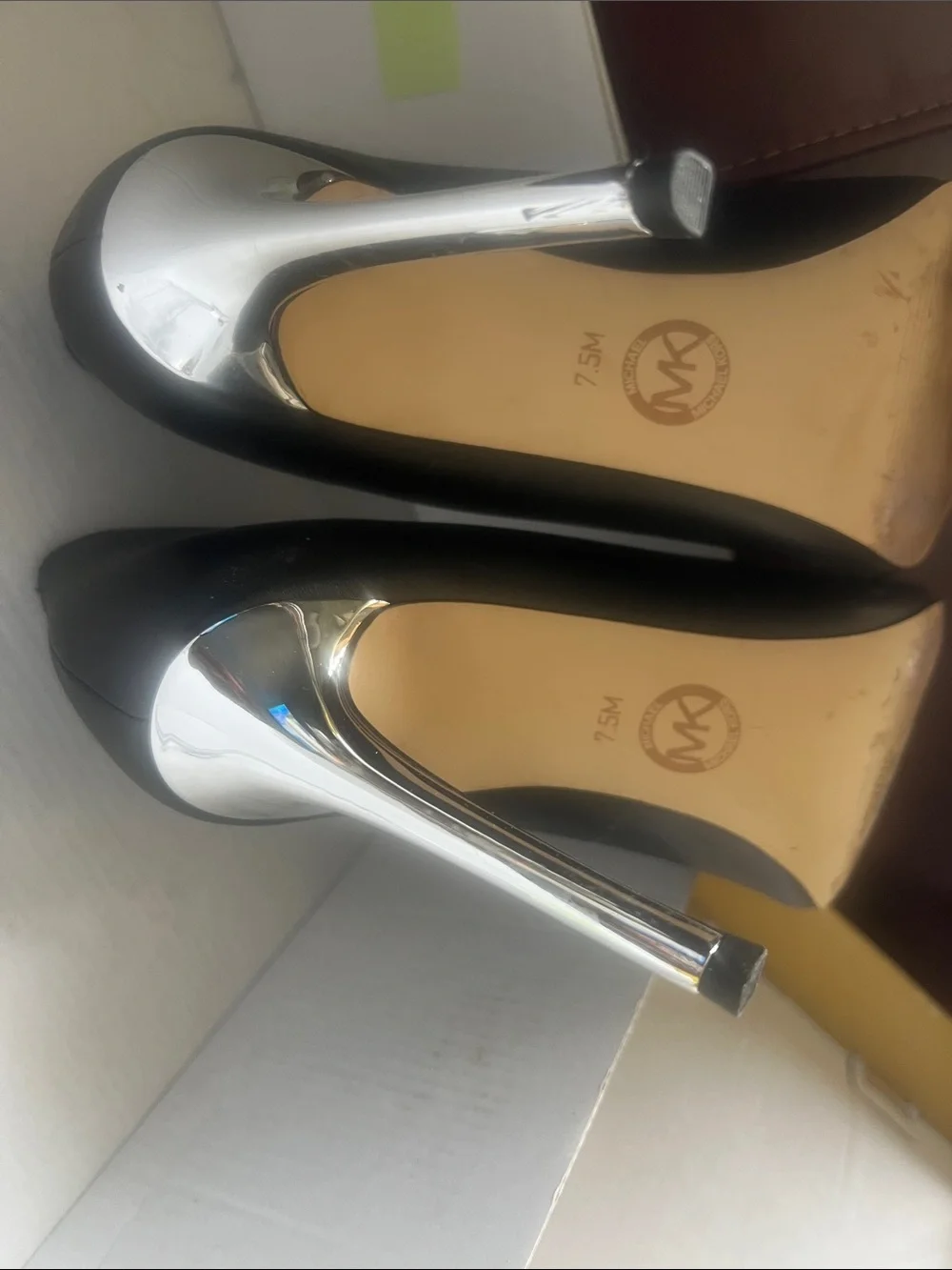 Michael Kors Black Pumps with Silver Pointed-Toe Caps